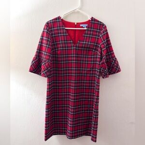 Draper James Red Plaid Mini Dress Like New size 6